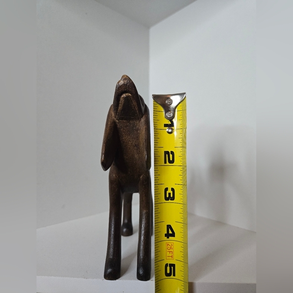 Hand-Carved Brown Wooden Dog Figurine - Decorative Pet Sculpture - Picture 7 of 8